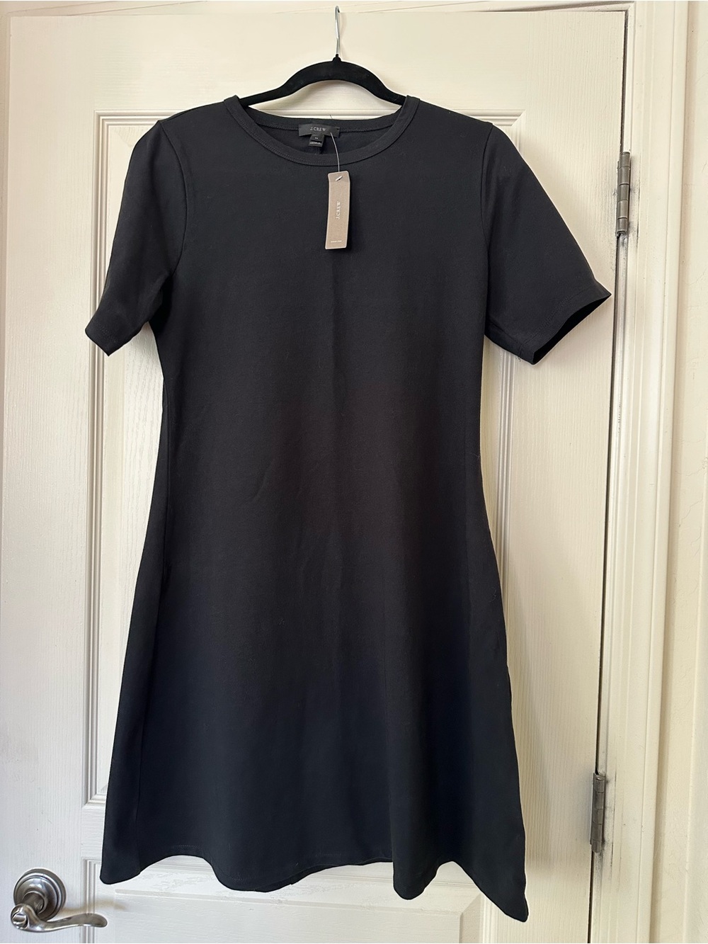 J. Crew Black Short-Sleeve A-Line Dress
